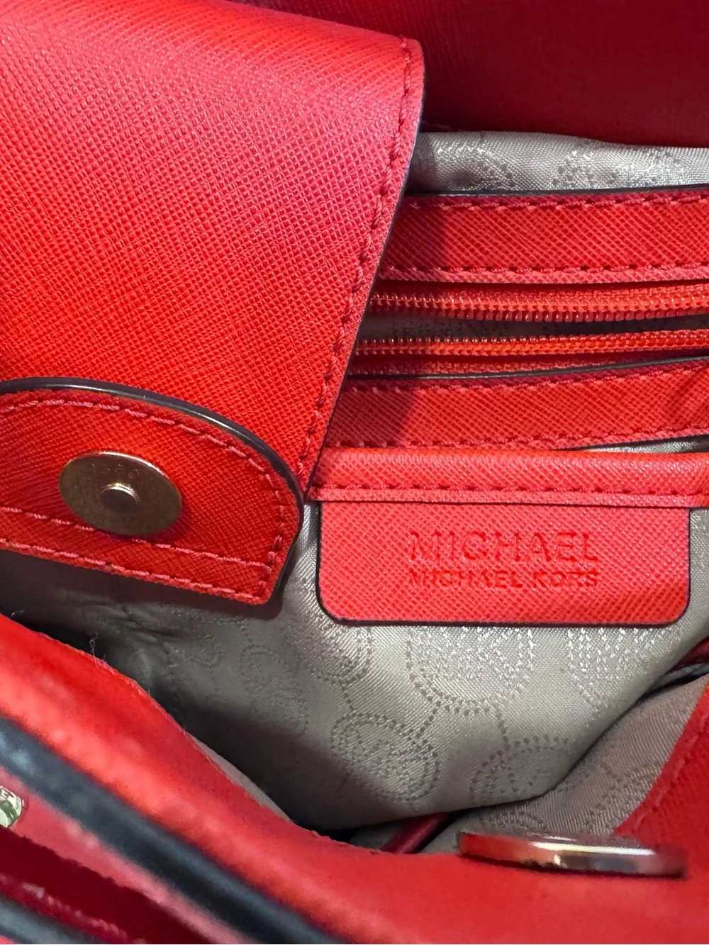 Michael Kors Red Saffiano Leather Tote with Wallet
